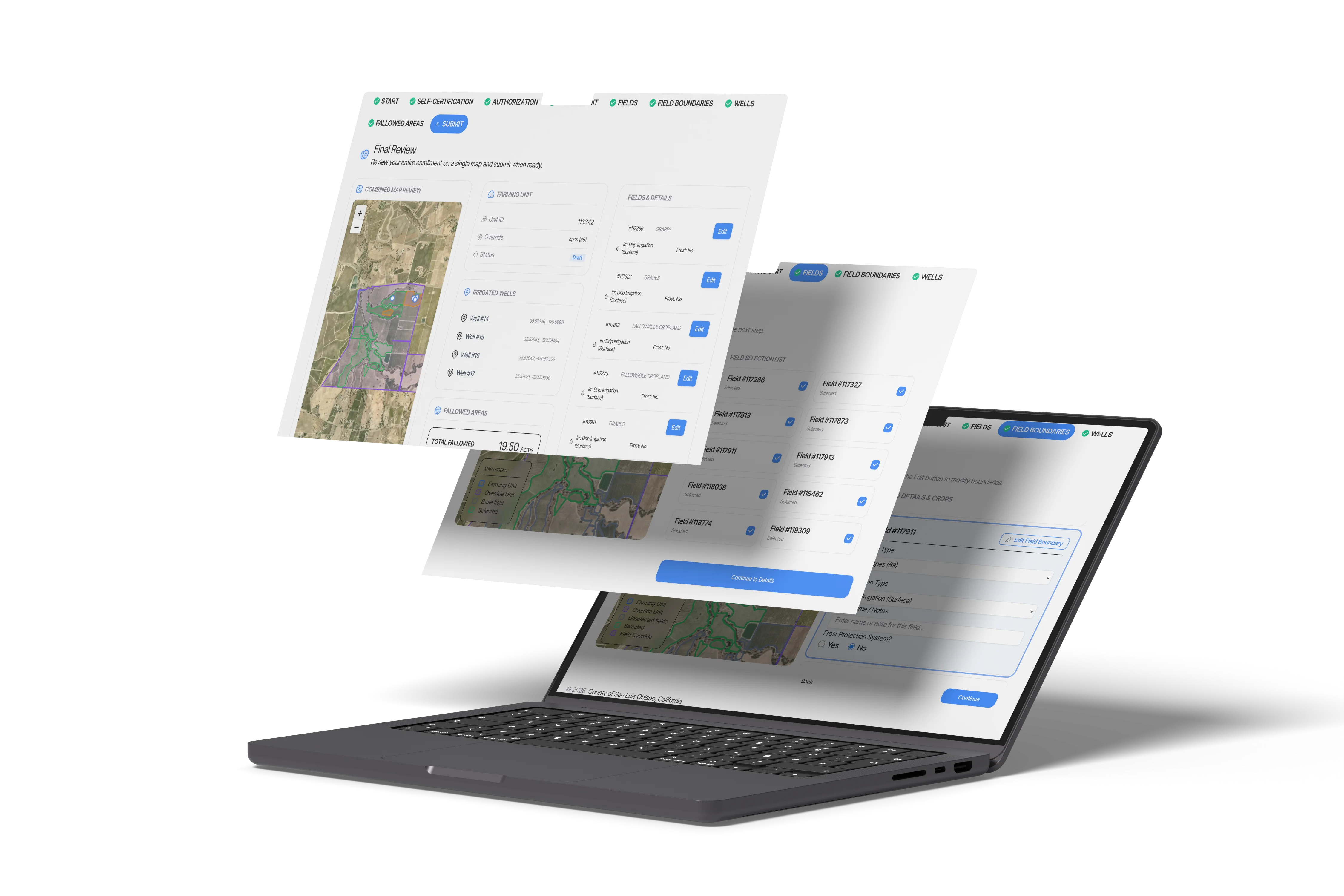 Fallowed Land Registry Platform interface