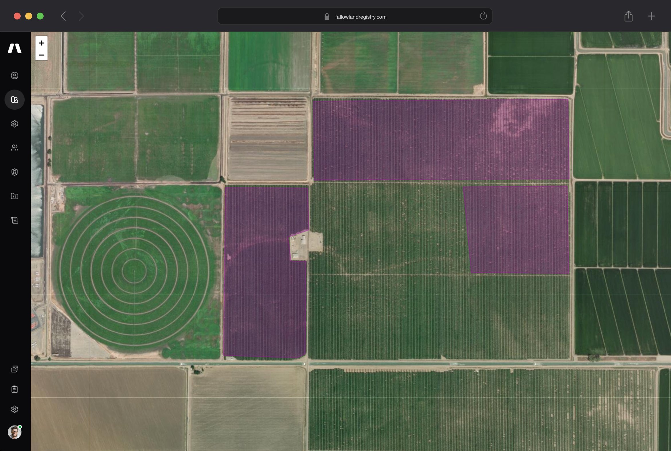 Fallowed Land Registry Platform interface